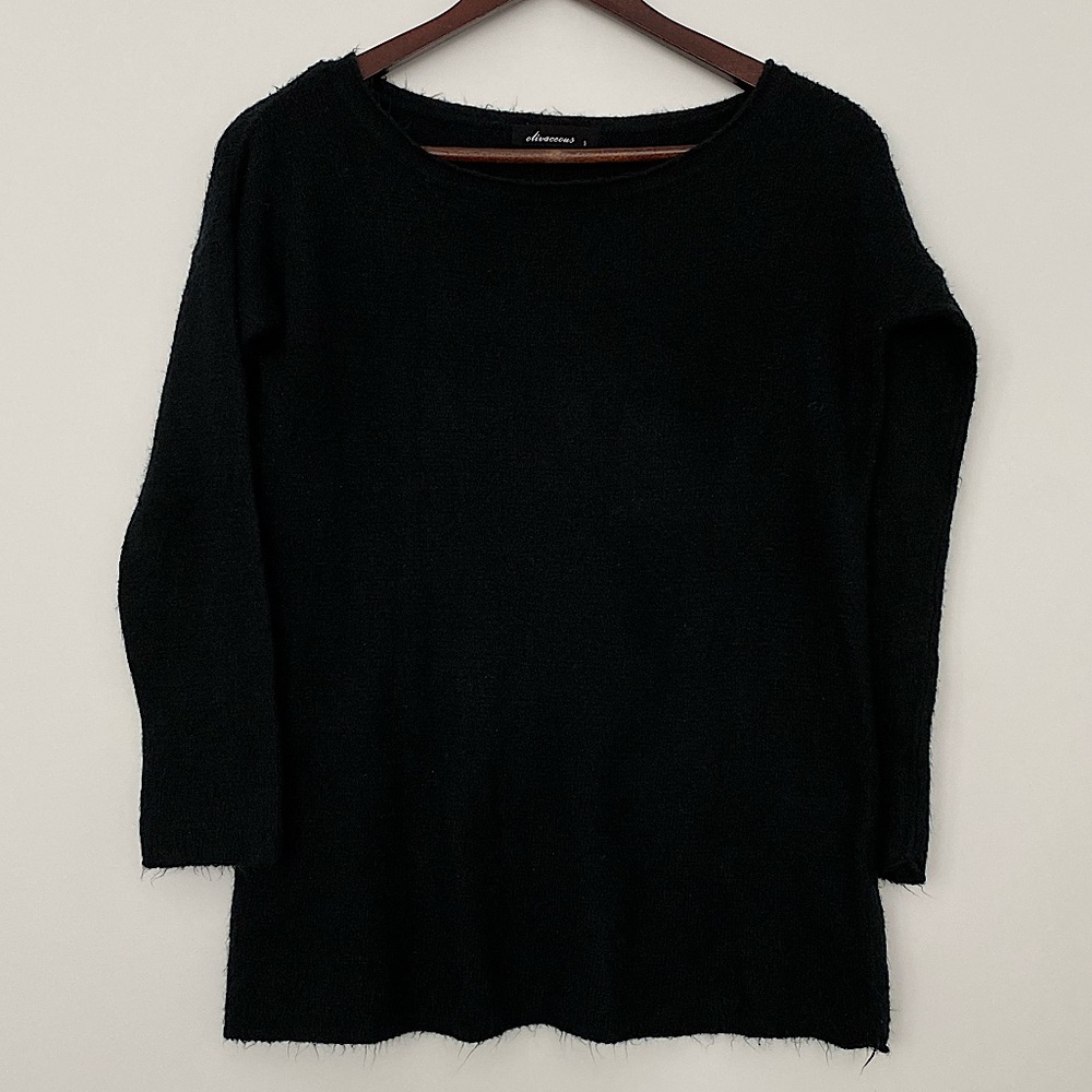 Olivaceous Soft Black Knit Sweater